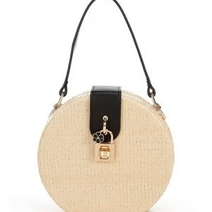 NWT Antonio Melani Round Straw Top Handle Bag